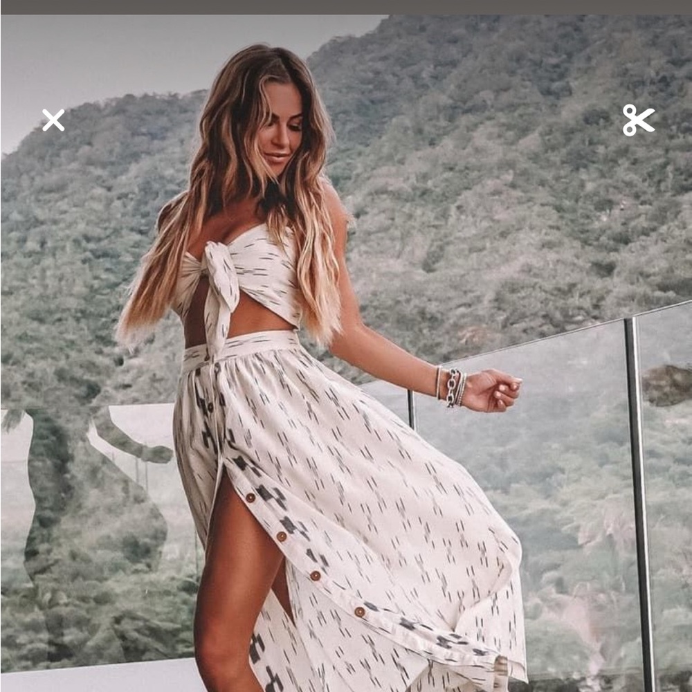 Free People Denim Blue Dress with Fringe